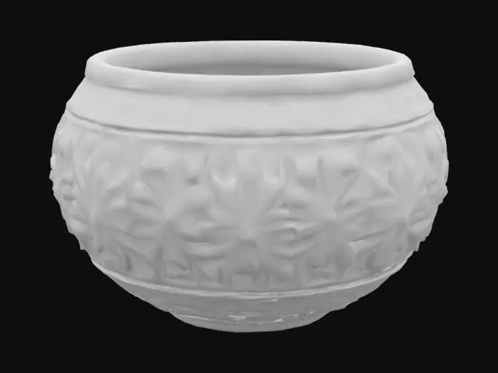 3D model for Carved Oaxaca barra negro pottery with thick walls