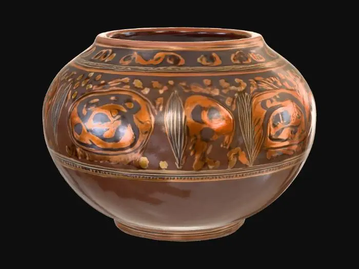 3D model for Barro Negro Mexican Pottery with very flat bottom surface