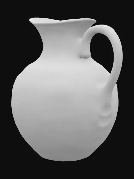 3D model for Southwest Native American terracotta pitcher with thick side walls and is hollow on the inside.
