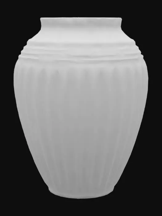 3D model for Mid-Century Flower Vase with spiral flutes on the outside, thick outer walls, hollow inside