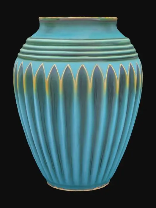 3D model for Mid-Century Flower Vase with spiral flutes on the outside, thick outer walls, hollow inside