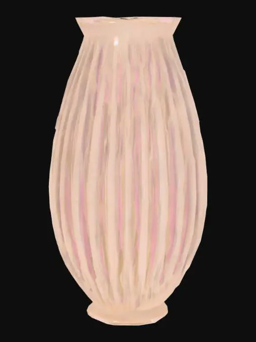 3D model for Mid-Century Flower Vase with spiral flutes on the outside, thick outer walls, hollow on the inside