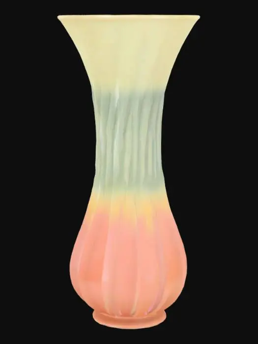 3D model for Mid-Century Flower Vase with spiral flutes on the outside, thick outer walls, hollow on the inside