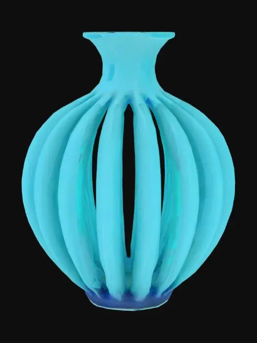 3D model for Mid-Century Flower Vase with spiral flutes on the outside, thick outer walls, hollow inside