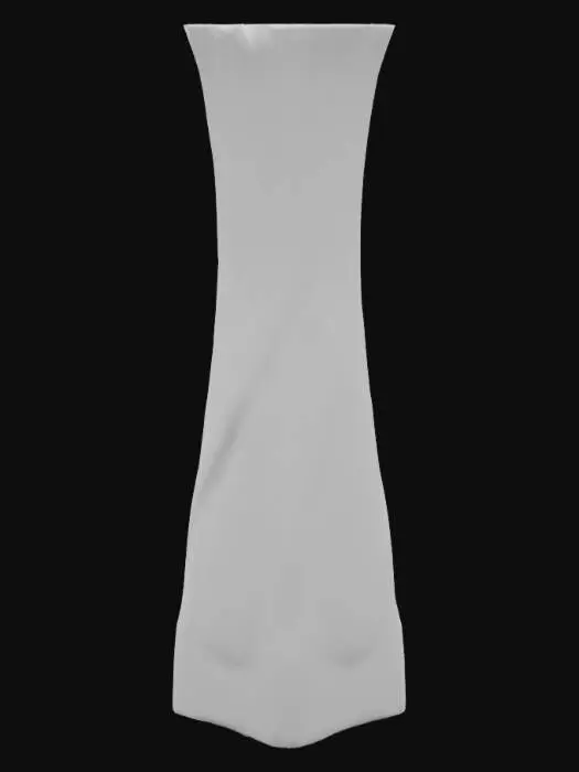 3D model for Vase with 2 inch square top and 4 inch square bottom, 10 inches tall, body should be twisted with vertical flutes, thick walls