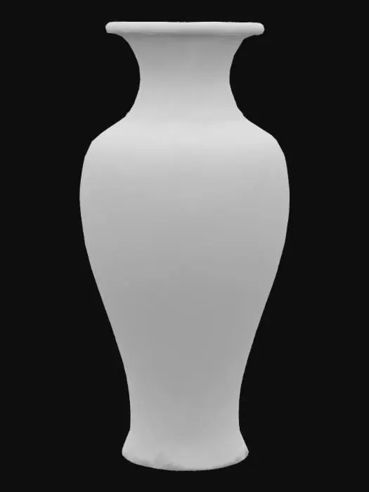 3D model for Ornate mid-century vase, 10" tall, 3" top, 5" bottom, thick side walls