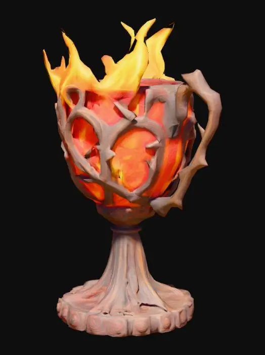 3D model for Fire element themed Goblet with handle