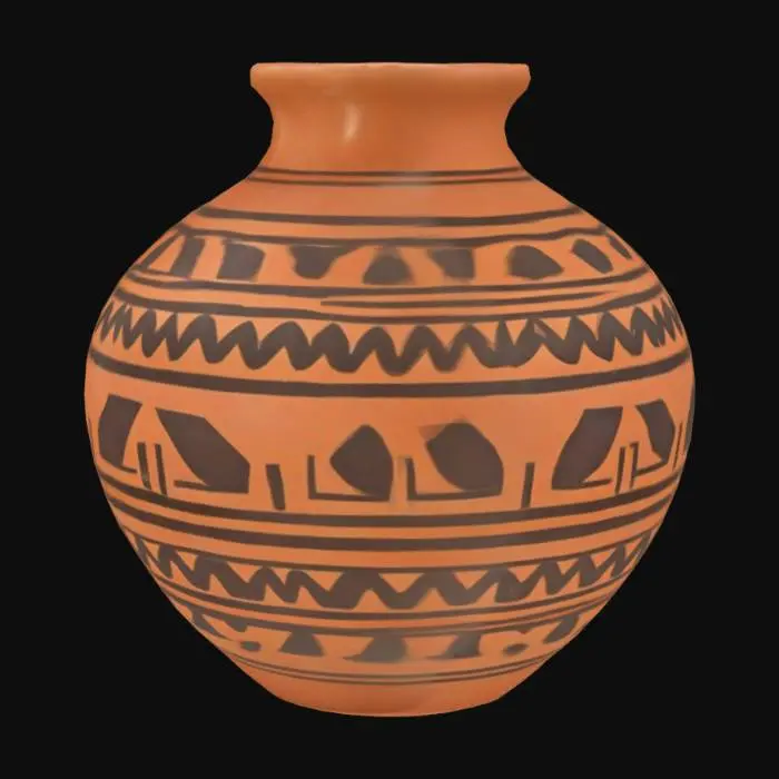 3D model for Hopi Indian Style Pottery, Hollow Insides, Thick outer walls.