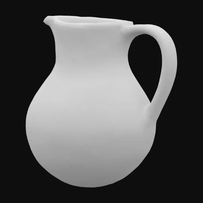 3D model for New Mexico Native American Indian Adobe style ceramic pottery pitcher, hollow inside, with thick outer walls, flat bottom