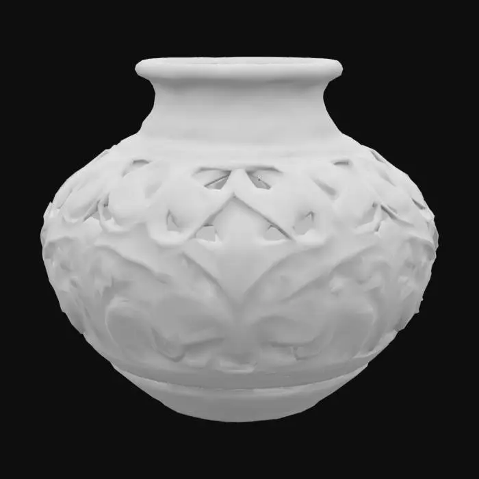 3D model for Carved Oaxaca barra negro pottery with thick walls