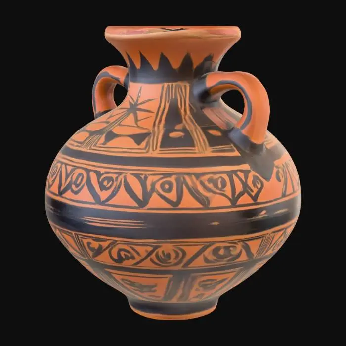 3D model for Barro Negro Mexican Pottery with very flat bottom surface