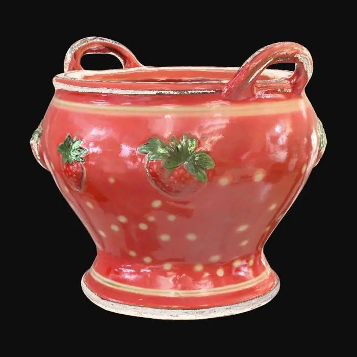 3D model for Talavera Strawberry Planter Pot.