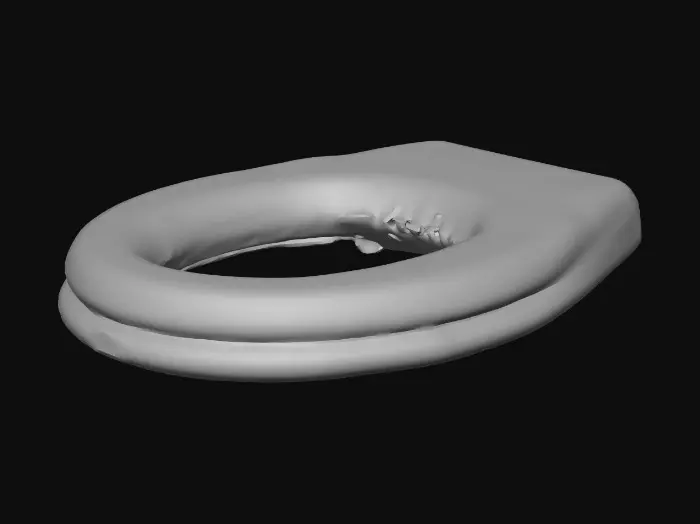 3D model for white fabric toilet seat