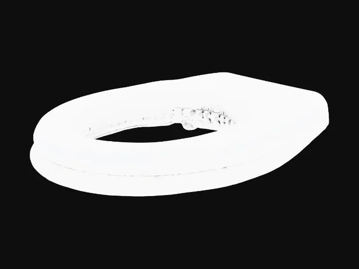 3D model for white fabric toilet seat