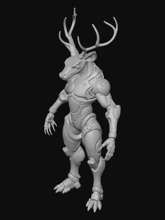 3D model for Гуманоидный олень броненосец в стиле Стимпанк