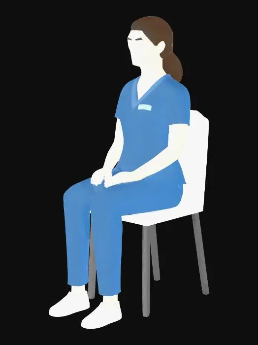3D model for Sitting Nurse in Blue Scrubs