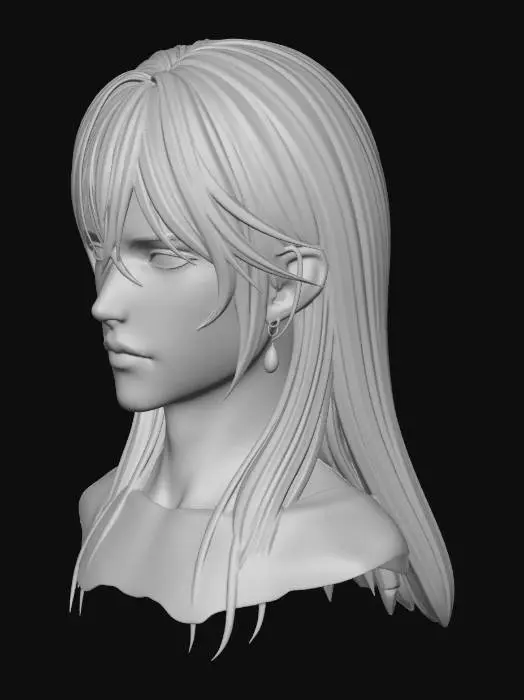 3D model for Silver-Haired Front View