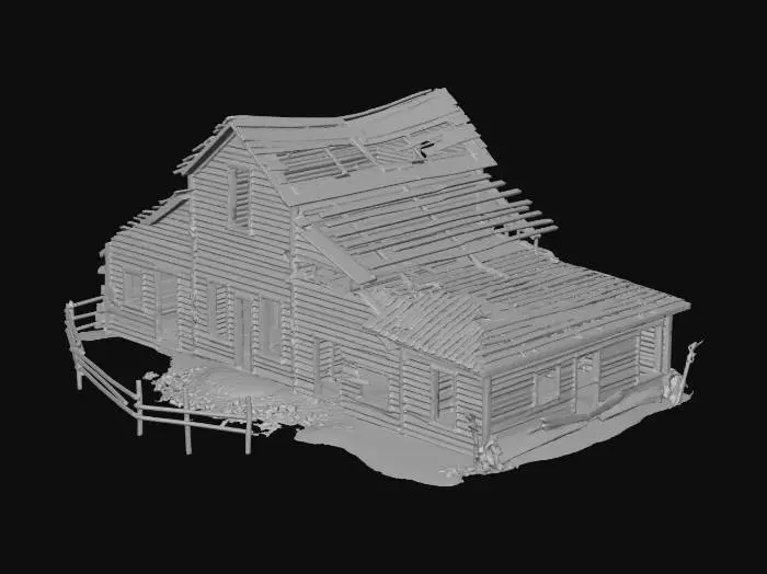 3D model for Abandoned Wooden Farmhouse