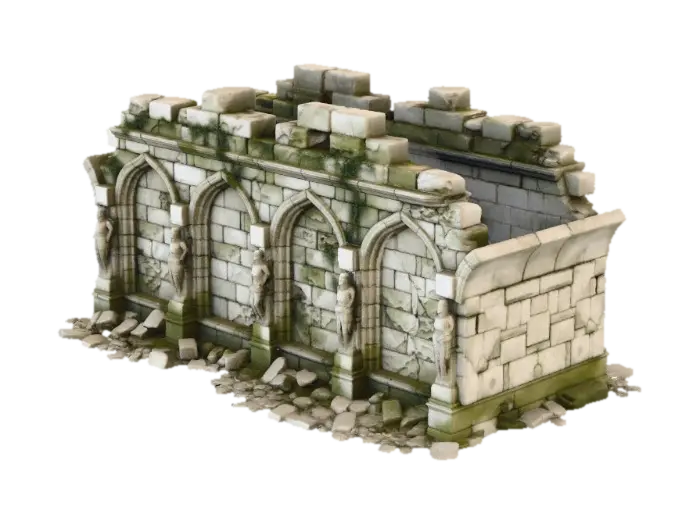 Ruins of the Ivy Arches 3D model, vytvořený pomocí AI