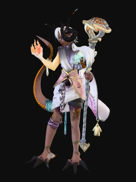 3D model for Tiefling Sorcerer Character Design