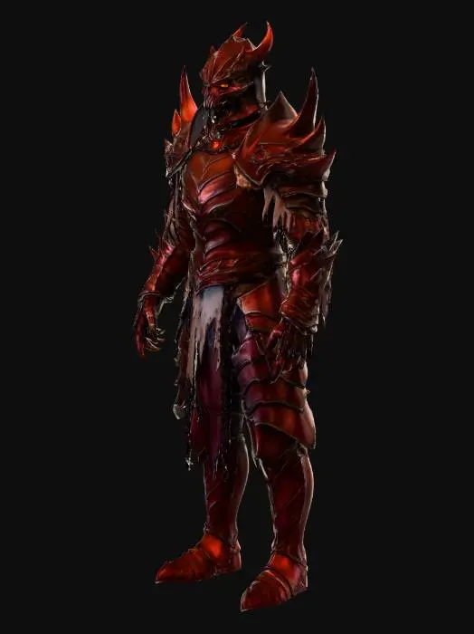 3D model for Intricate dark themed mask horror armor