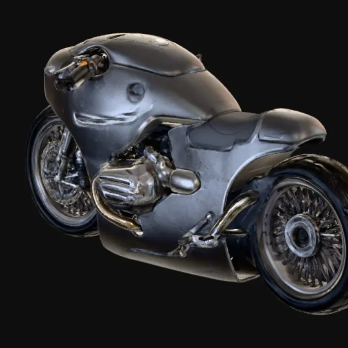 3D model for Futuristic Motorcycle in Urban Setting