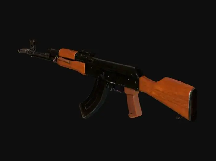 3D model for ak 47 assault rifle soviet, highly detailed, technically correct