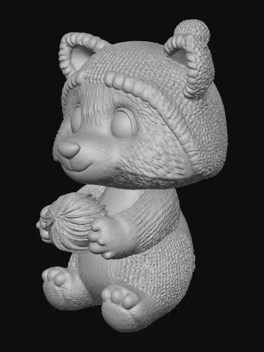 3D model for Создай игрушку енота в стиле плетеного из шерсти