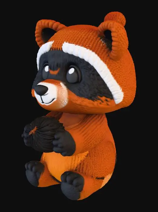 3D model for Создай игрушку енота в стиле плетеного из шерсти