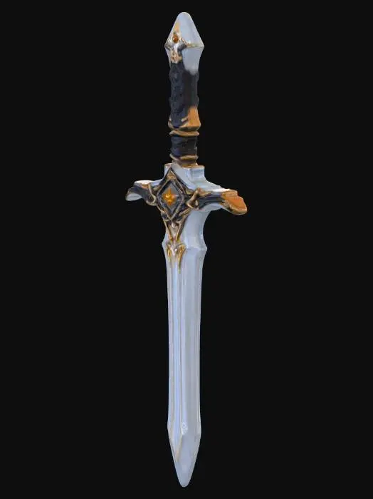 3D model for Una espada epica y magica con runas y de fuego