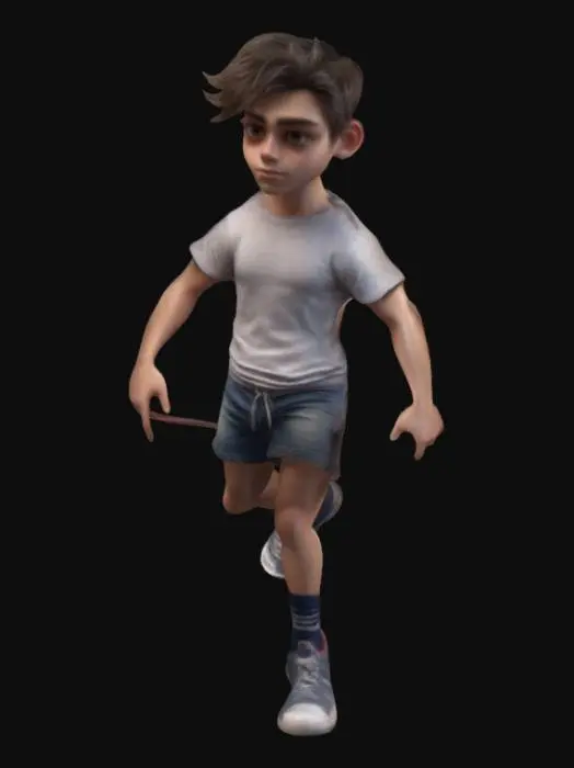 3D model for Young man, pretty, skimpy t-shirt, skimpy shorts, sneakers, socks, ultra-detailed body, high-detail face, high definition, clear eyes, hard edges, angular, sharp, chiseled