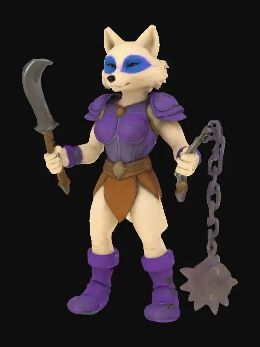 3D model for Warrior Fox Figurine