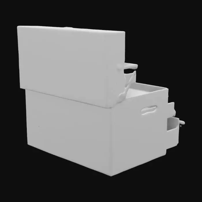 3D model for аккуратная коробка для инструментов размером 200х200мм высота 100мм с ящиками
