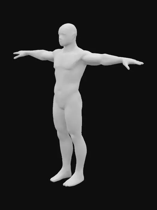3D model for Low poly naked human t pose. Fitting Arcanum
