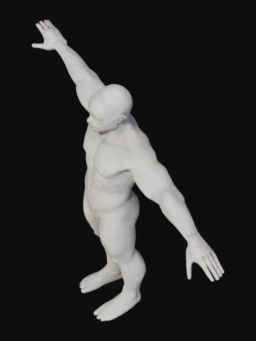 3D model for Low poly naked human t pose. Fitting Arcanum
