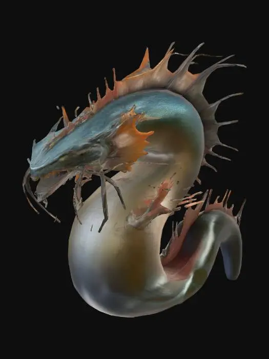 3D model for Sea monster serpent leviathan