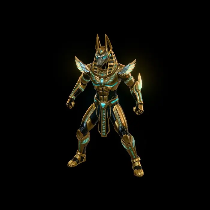 3D model for Egyptian god in futuristic armor