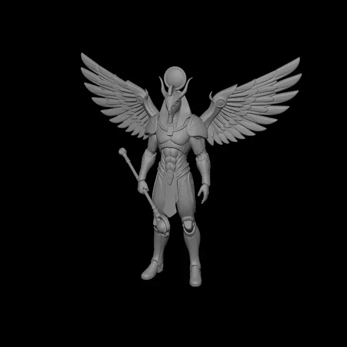 3D model for Egyptian rah god in futuristic armor