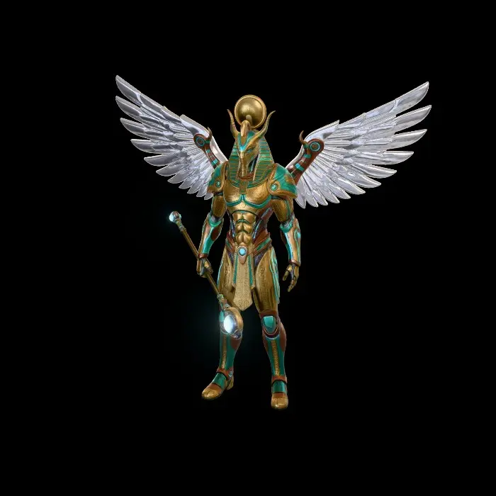3D model for Egyptian rah god in futuristic armor