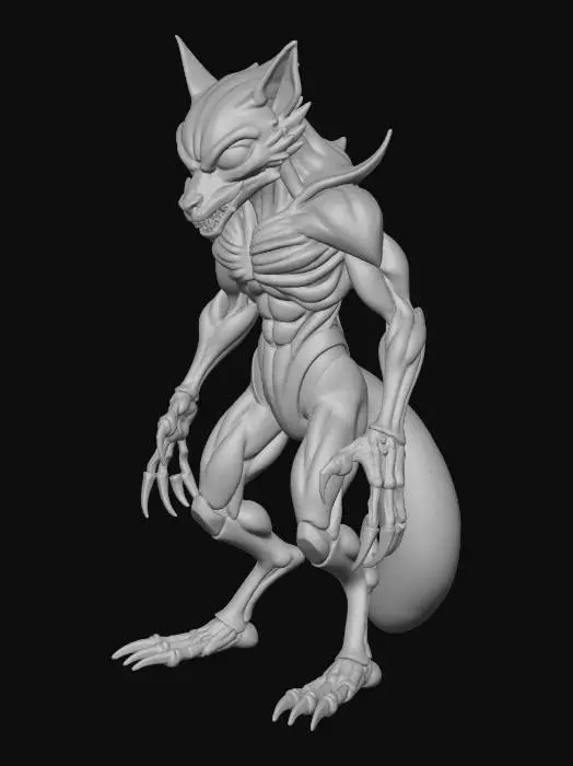 3D model for alien wolf creature