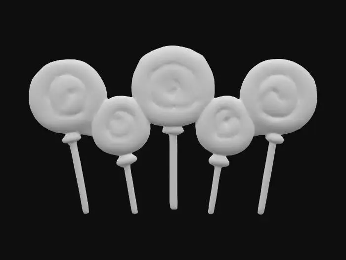 3D model for #food#,
Cartoon style, Ultra-realistic, multicolored lollipops.
#food#