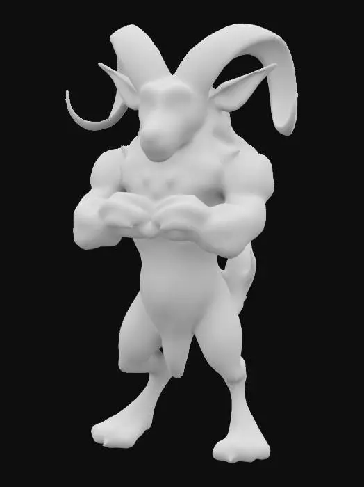 3D model for scary mythology satyr, highly detailed skin texture, confident expression, Bosh art style, high resolution, even lighting, best quality, medieval stylized male body proportions Realistic 3D, vibrant colors, dimmersive realism, well lit, Hyperrealism 4K, T-pose, Full body, Unity-ready, Character Design, mmorpg, 