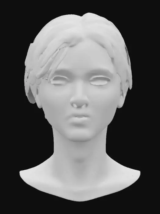 3D model for A young woman cries, her attitude showing great distress and sadness. 
Her face is soft and natural. She has short blond hair, a natural look and light clothing. Photorealism, high-resolution textures, detailed face, PBR textures included, photorealism, detailed hair, realistic shadows and soft lighting. High-quality 3D. 