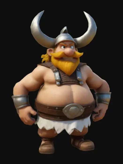 3D model for #AroundTheWorld#, In cartoon style, Asterix, French little Gallic warrior in 50 BC. Full body, Designed for video games, Highly detailed realistic texture, Digital art, 4k, #AroundTheWorld#