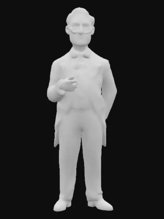 3D model for Cartoon style, ultra-realistic, 50-something conductor, very elegant style, upright posture, elegant, inspired face, . Full body, Designed for video games, Realistic and highly detailed texture, Digital art, 4k, Fine details, Clean lines, Vivid colors, Full body.