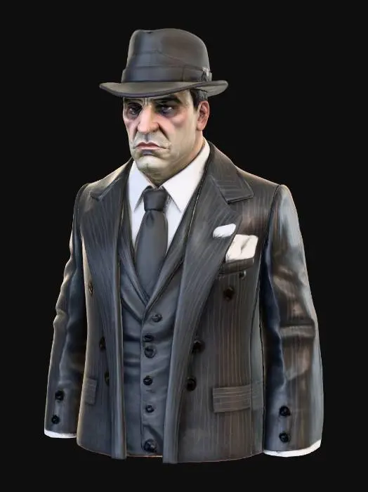 3D model for #villain#, ultra réaliste , Al Capone the gangster