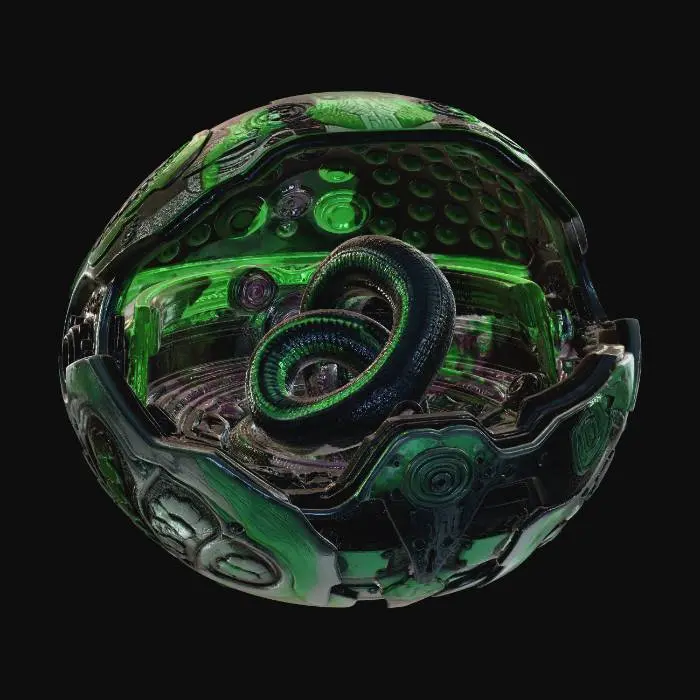3D model for #EasterEgg2026#, L'Ovomorphe , Œuf d'Alien, est une capsule en forme de vulve contenant un Facehugger, Création de l'artiste Hans Ruedi Giger, style biomécanique.