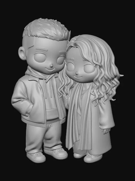 3D model for Chibi Couple in Style