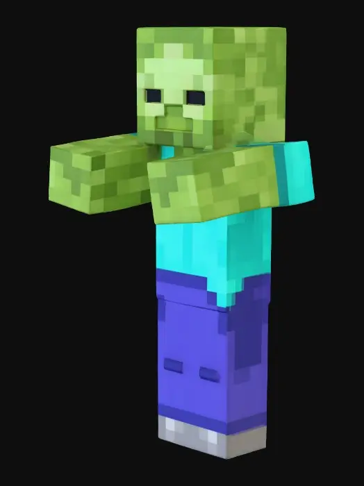 3D model for Minecraft Zombie Character