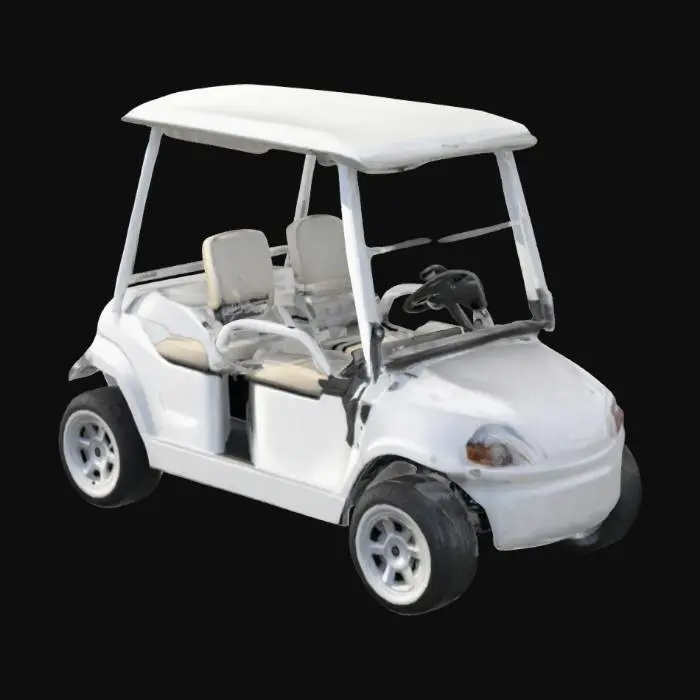 3D model for гольфкарт белый двухместный реалистичный небольшой
